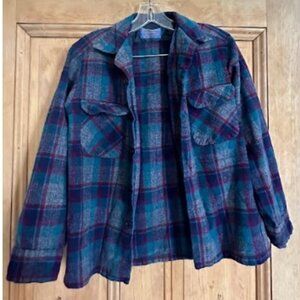 Pendleton Long Sleeve 100% Virgin Wool Plaid Jacket Multicolor Women's Medium